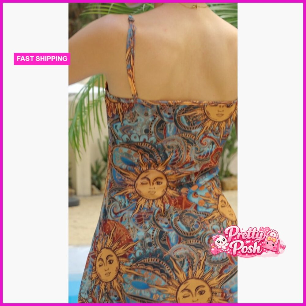 Polyester Blend Spaghetti Strap Backless Mini Dre… - image 6